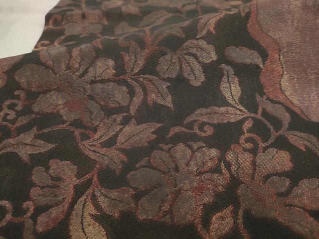 平和屋着物●澤屋重兵衛 六通柄袋帯 古代金錦 草花文 金糸 正絹 逸品 AABL2436pf