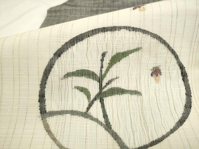 平和屋着物▽西陣 宮階織物 宮繍苑 里葉 九寸名古屋帯 スリーシーズン 春夏秋 団扇 蛍 金糸 正絹 逸品 AABL2438pf
