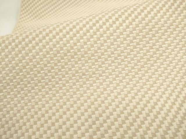 平和屋着物●本場筑前博多織 八寸名古屋帯 薄卵色 正絹 逸品 AABL2450pf