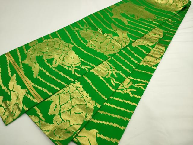 平和屋着物●丸帯 荒磯 金糸 正絹 逸品 AABL2459pf