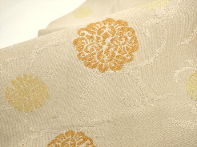 平和屋着物●綴れ 八寸名古屋帯 草花文 金糸 正絹 逸品 AABL2460pf