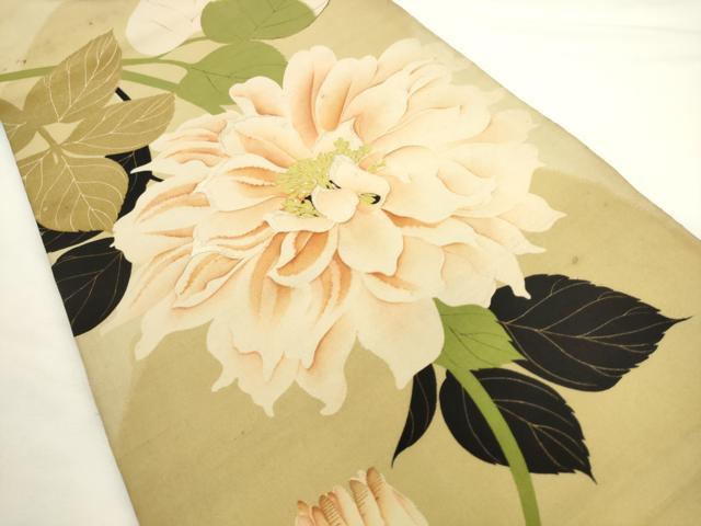 平和屋着物●アンティーク 大正ロマン 全通柄京袋帯 刺繍 草花文 正絹 逸品 AABL2491pf