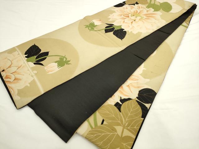 平和屋着物●アンティーク 大正ロマン 全通柄京袋帯 刺繍 草花文 正絹 逸品 AABL2491pf