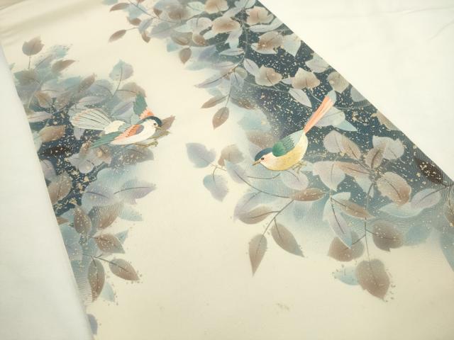 平和屋着物●太鼓柄袋帯 刺繍 花鳥文 金彩 正絹 逸品 AABL2516pf