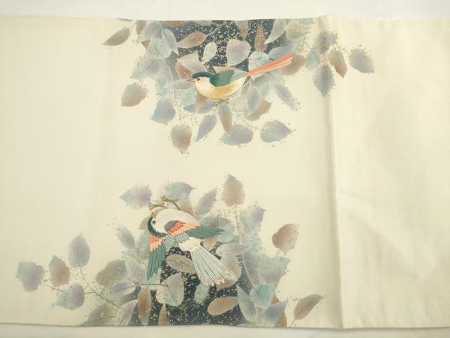平和屋着物●太鼓柄袋帯 刺繍 花鳥文 金彩 正絹 逸品 AABL2516pf