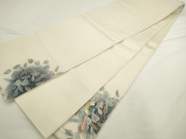 平和屋着物●太鼓柄袋帯 刺繍 花鳥文 金彩 正絹 逸品 AABL2516pf