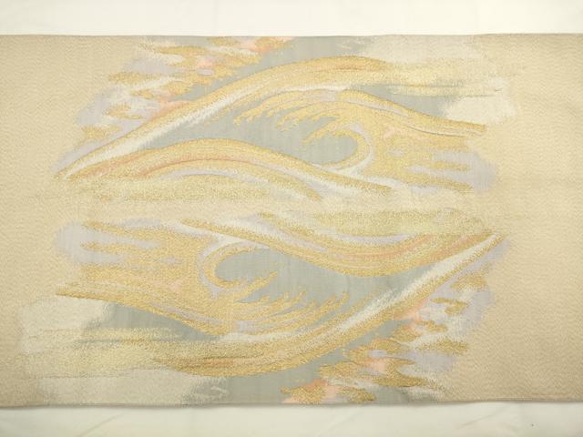 平和屋着物●綴れ 太鼓柄袋帯 波浪 正絹 逸品 AABL2519pf