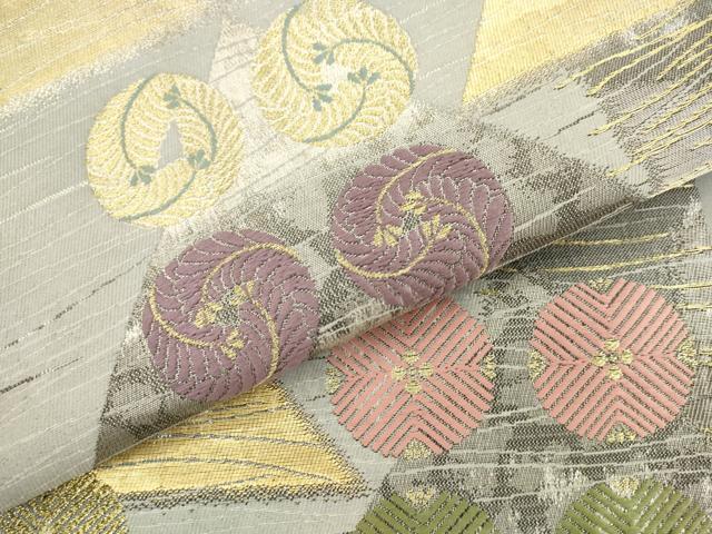 平和屋着物●六通柄袋帯 唐織 四季彩々 金銀糸 正絹 逸品 AABL2550pf