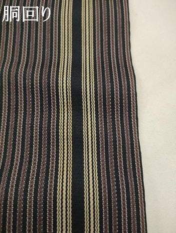 平和屋着物●男性 本場筑前博多織 角帯 間道 正絹 逸品 AABL2556pf