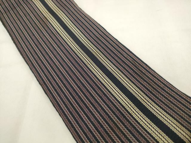 平和屋着物●男性 本場筑前博多織 角帯 間道 正絹 逸品 AABL2556pf