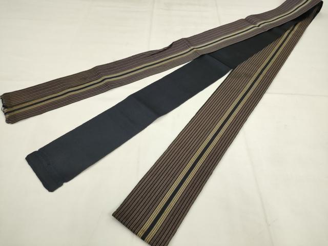 平和屋着物●男性 本場筑前博多織 角帯 間道 正絹 逸品 AABL2556pf