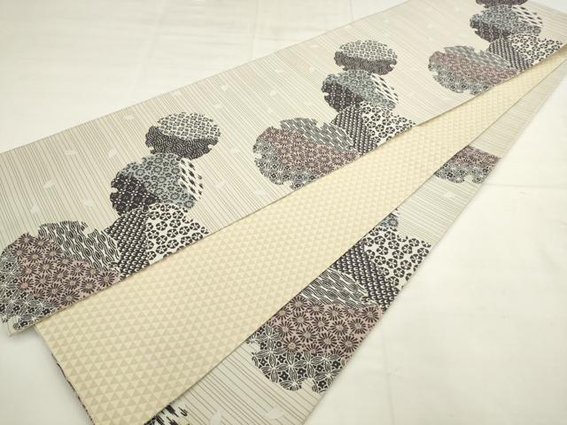 平和屋着物●六通柄袋帯 雪輪重ね花文 金糸 やまと誂製 正絹 逸品 AABL2587pf