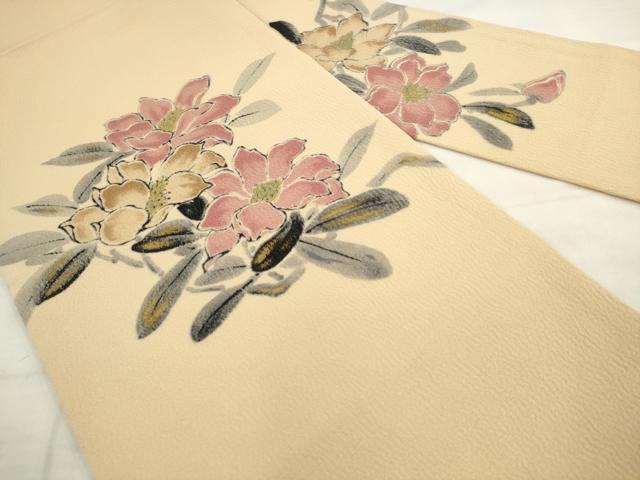 平和屋着物●京友禅作家 山科春宣 九寸名古屋帯 草花文 金彩 正絹 逸品 AABL2597pf