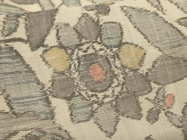 平和屋着物*夏物 本場小千谷ちぢみ 更紗花文 麻 逸品 AABL2601jd