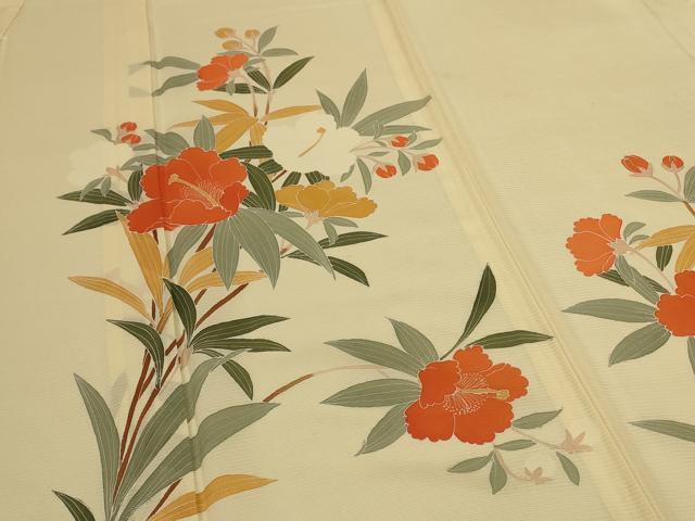 平和屋着物*夏物 訪問着 絽 草花文 正絹 逸品 AABL2602jd
