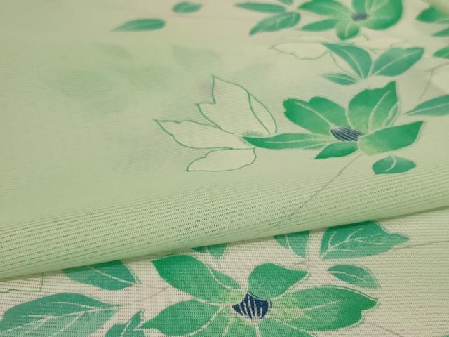 平和屋着物*夏物 小紋 絽 草花文 暈し染め 洗える着物 AABL2604jd