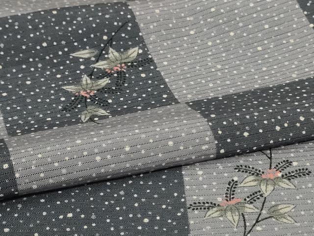 平和屋着物*夏物 小紋 絽 市松花文 正絹 逸品 AABL2610jd