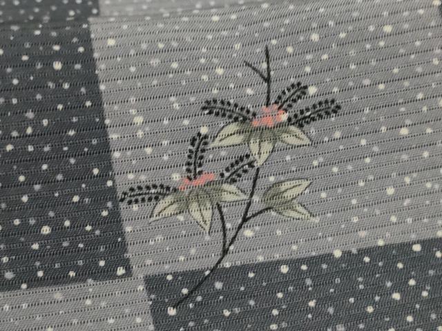 平和屋着物*夏物 小紋 絽 市松花文 正絹 逸品 AABL2610jd