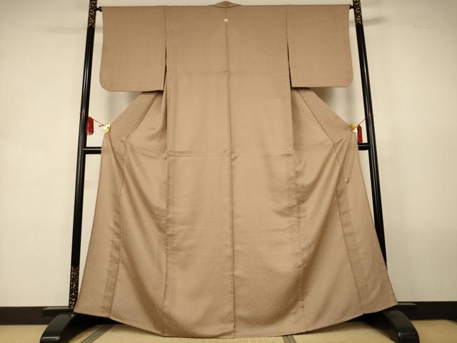 平和屋着物*夏物 色無地 絽 草花地紋 淡香色 正絹 逸品 AABL2618jd
