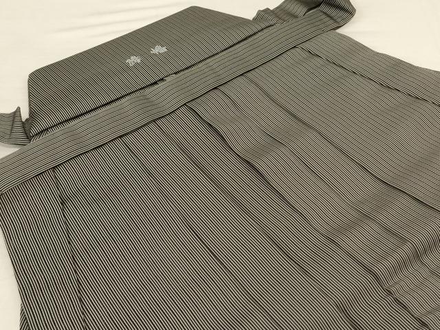 平和屋着物*夏物 男性 茶喜仙台平 馬乗り袴 縦絽 縞 正絹 逸品 AABL2625jd