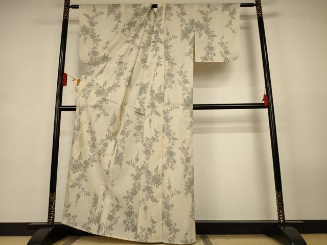 平和屋着物*夏物 小紋 紗 草花文 AABL2630jd