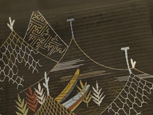平和屋着物*夏物 黒留袖 絽 風景吉祥文 金彩 正絹 逸品 AABL2641jd