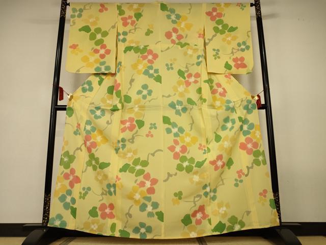 平和屋着物*夏物 小紋 絽 舞花文 正絹 逸品 AABL2646jd