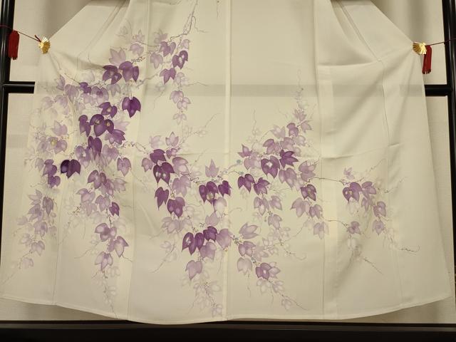 平和屋着物*夏物 訪問着 絽 手描き 蔦の葉文 金銀彩 正絹 逸品 AABL2648jd
