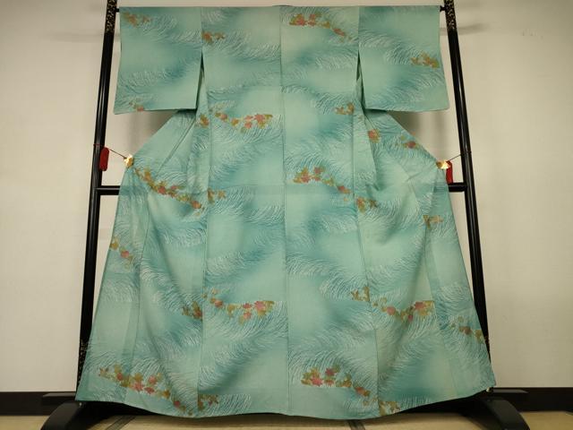 平和屋着物*夏物 小紋 絽 楓芝文 金彩 正絹 逸品 AABL2649jd