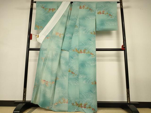 平和屋着物*夏物 小紋 絽 楓芝文 金彩 正絹 逸品 AABL2649jd
