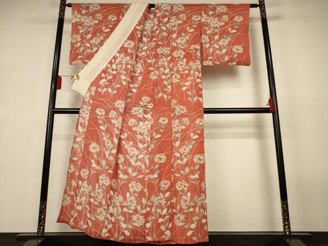 平和屋着物*夏物 小紋 絽 草花文 正絹 逸品 AABL2654jd