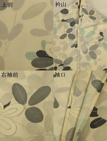 平和屋着物*夏物 小紋 絽 萩文 銀彩 正絹 逸品 AABL2656jd
