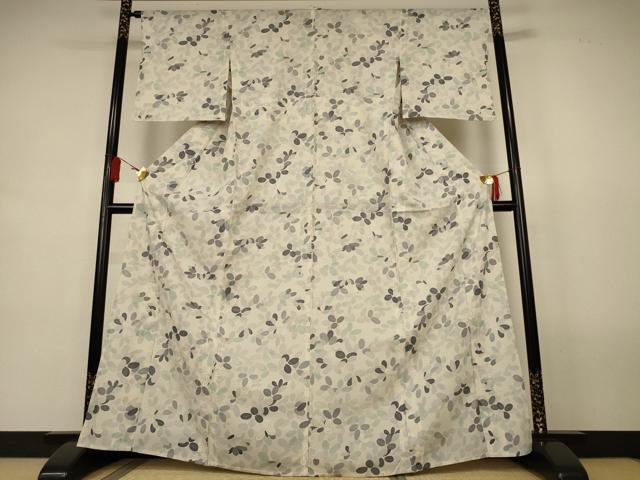 平和屋着物*夏物 小紋 絽 萩文 銀彩 正絹 逸品 AABL2656jd