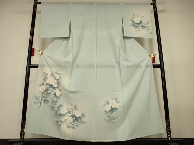 平和屋着物*夏物 訪問着 絽 手描き 草花文 暈し染め 正絹 逸品 AABL2657jd