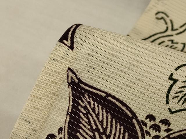 平和屋着物*夏物 小紋 絽 型染め 草花文 正絹 逸品 AABL2658jd