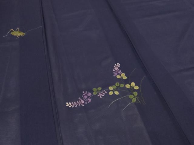 平和屋着物*夏物 訪問着 絽 総刺繍 草花文 バッタ 正絹 逸品 AABL2660jd