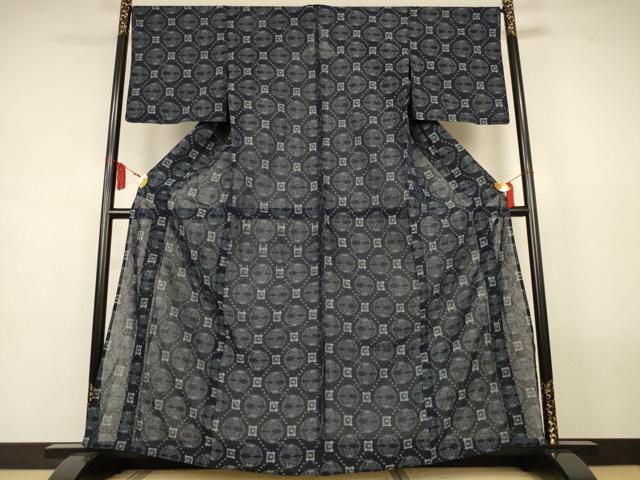 平和屋着物*夏物 紗紬 双鶴絣文 正絹 逸品 AABL2676jd