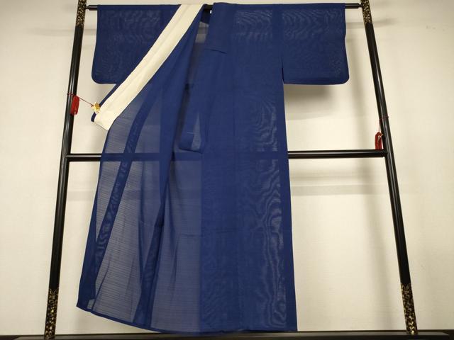 平和屋着物*夏物 色無地 変わり絽 濃藍色 正絹 逸品 AABL2677jd