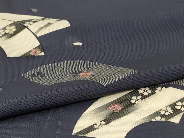 平和屋着物*夏物 訪問着 絽 刺繍 地紙桜文 銀糸 ロング丈 正絹 逸品 AABL2682jd