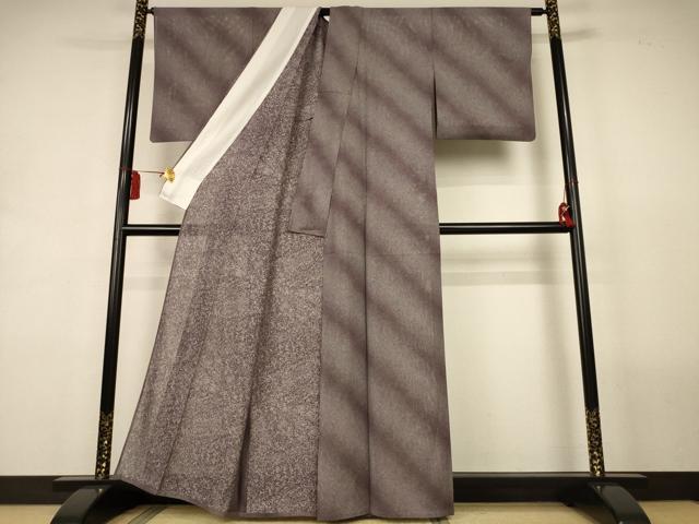 平和屋着物*夏物 江戸小紋 絽 斜縞 正絹 逸品 AABL2689jd