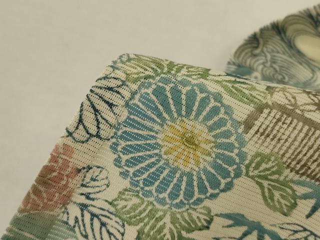 平和屋着物*夏物 小紋 絽 秀美 手染紅型 風景文 五泉 反端付き 正絹 逸品 AABL2690jd