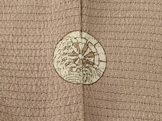 平和屋着物*夏物 本加賀友禅作家 成竹登茂男監修 色無地 絽縮緬 白茶色 正絹 逸品 AABL2695jd