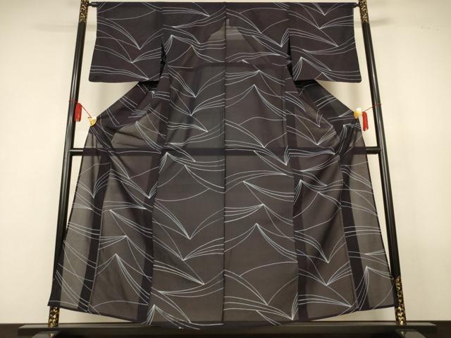 平和屋着物*夏物 小紋 紗紬 幾何学文様 正絹 逸品 AABL2700jd