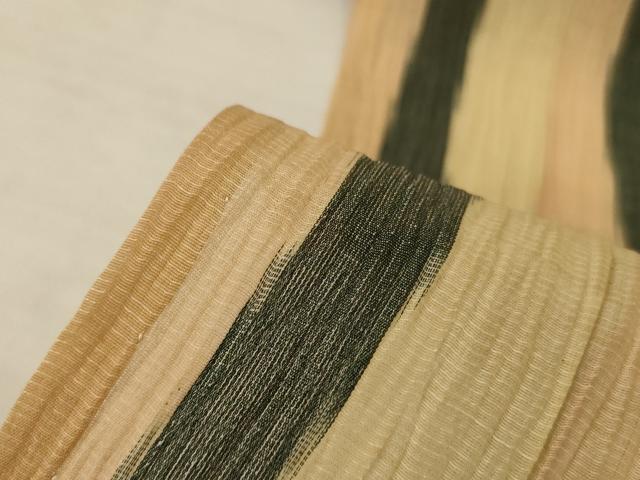 平和屋着物*夏物 小紋 ちぢみ織 よろけ縞 AABL2702jd