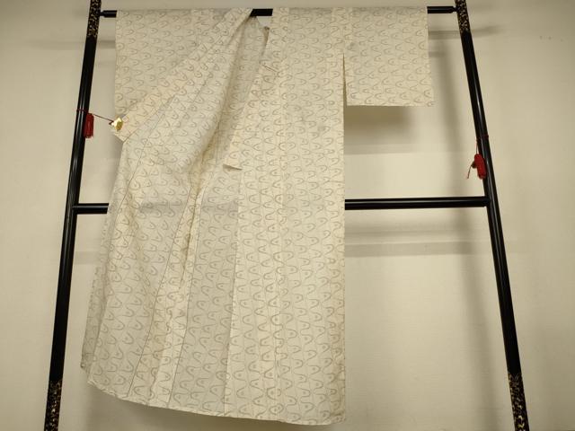 平和屋着物*夏物 本場大島紬 夏大島 白大島 幾何学文様 正絹 逸品 AABL2704jd