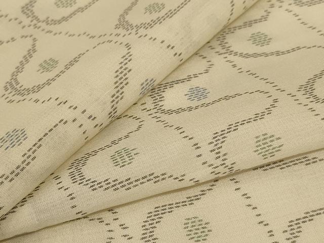 平和屋着物*夏物 本場大島紬 夏大島 白大島 幾何学文様 正絹 逸品 AABL2704jd
