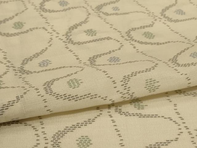 平和屋着物*夏物 本場大島紬 夏大島 白大島 幾何学文様 正絹 逸品 AABL2704jd