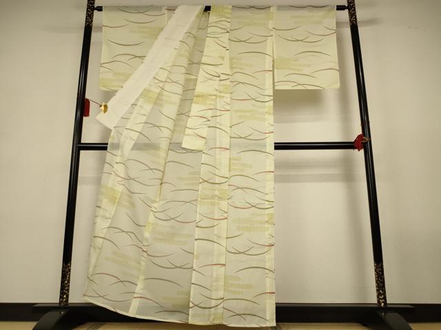 平和屋着物*夏物 小紋 絽 芝文 洗える着物 AABL2709jd