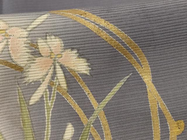平和屋着物*夏物 訪問着 絽 草花丸文 暈し染め 金彩 正絹 逸品 AABL2721jd