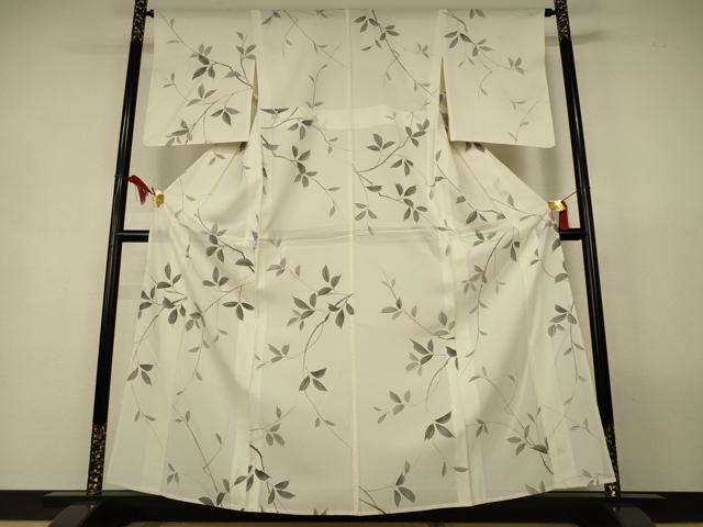 平和屋着物*夏物 小紋 絽 枝葉文 正絹 逸品 AABL2724jd